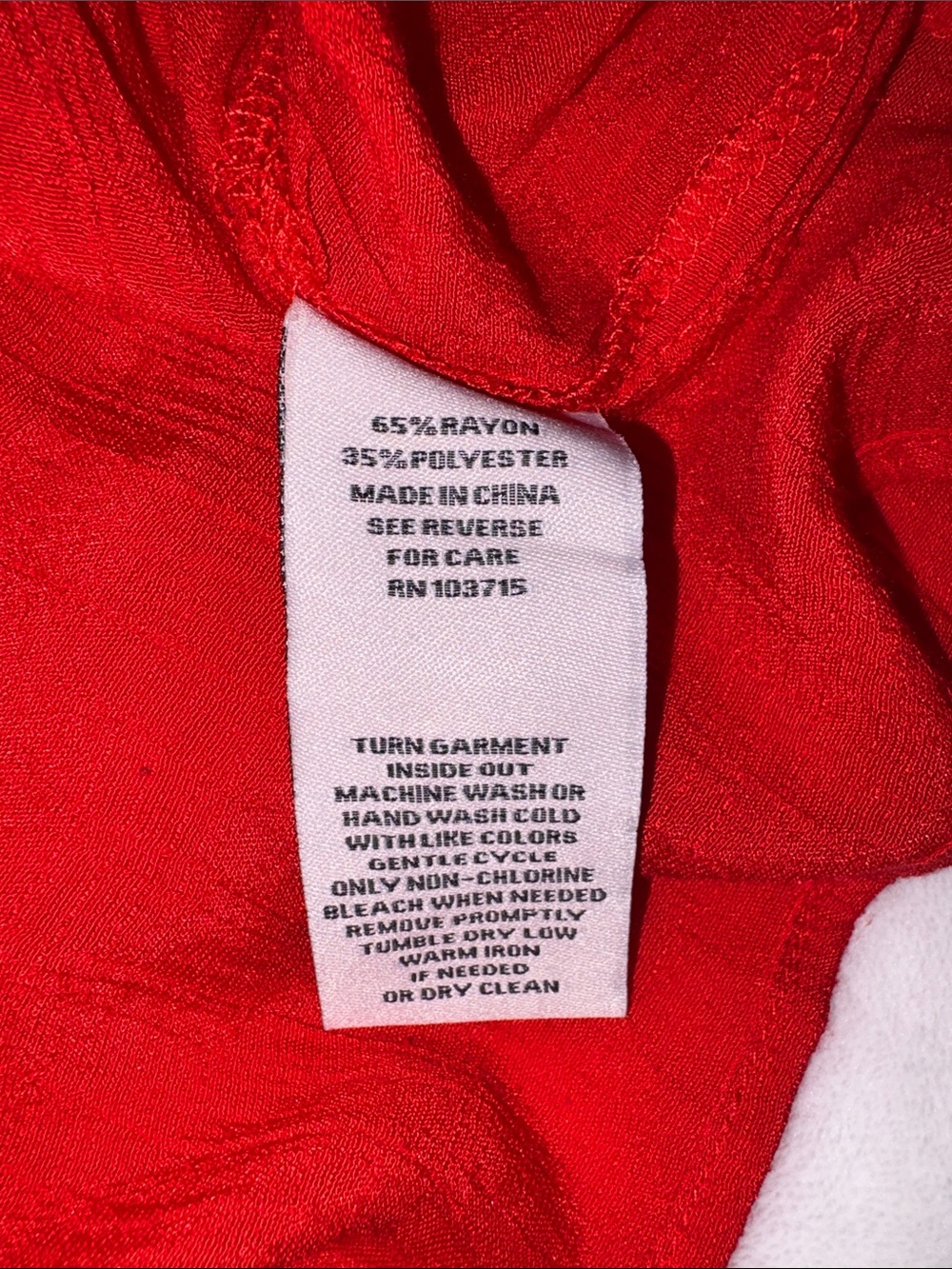 Nanette Lepore Red Ruffle Flutter Sleeve Pintuck Blouse Top Size Large - Picture 4 of 4